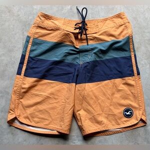 Spring Break Sale 3/15-3/21 - Hollister Men’s Orange Stripe Swim Trunks-Size 28